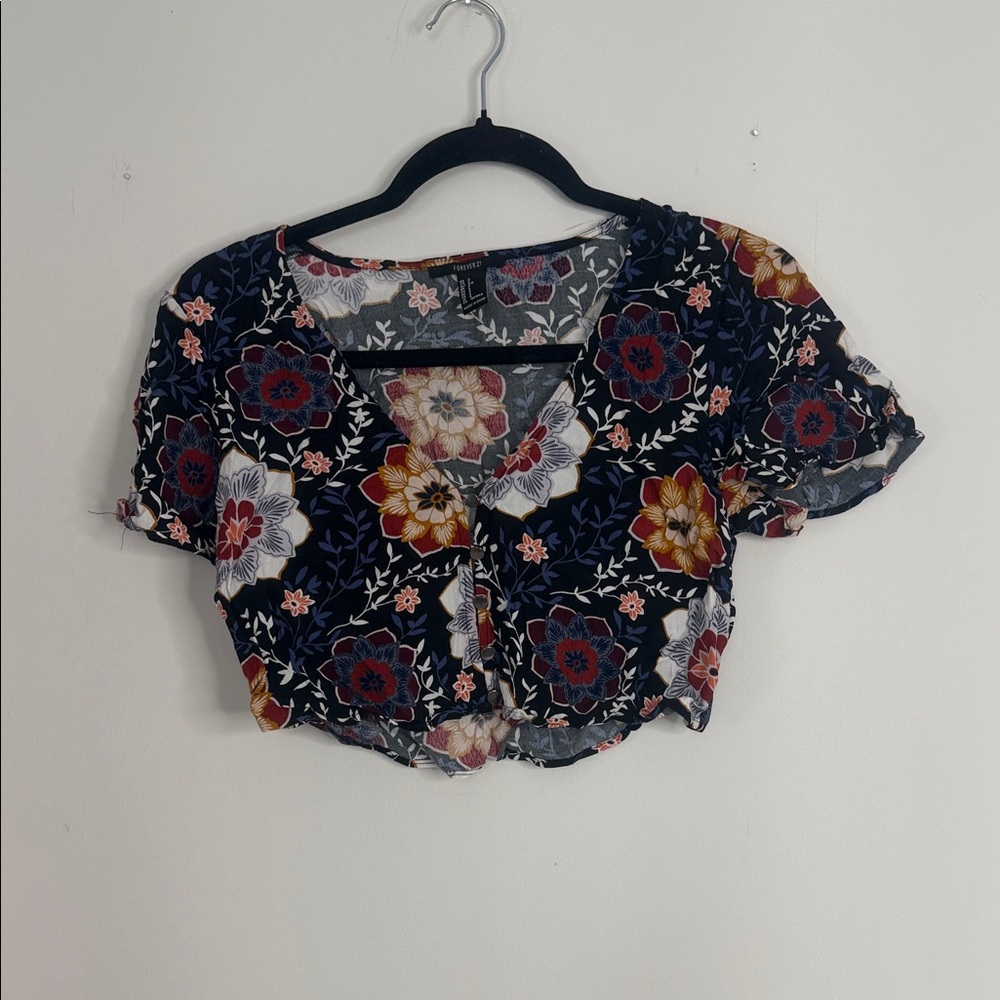 Forever 21 Multicolor Floral Crop Top